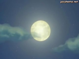 Nakatali pataas anime makakakuha ng kulay-rosas dildo