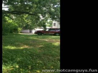 Black lad Jerks off Outdoor Laying on Blanket