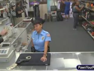 Latin Security Officer Pawns Her Pussy