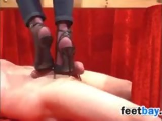 Using Her voluptuous Feet On His penis