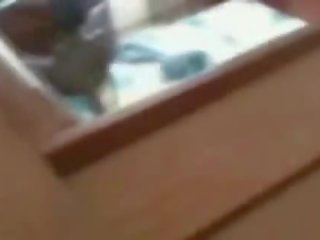 Smashing ebony doll caught Masturbating by a window peeper