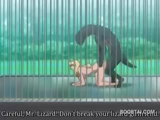 Rondborstig anime vriendin kut genageld hard door monster bij de zoo