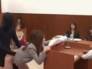 Japanese femme fatale Lawyer Gets Fucked By A Invisible Man