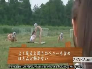 Podtitul oděná žena nahý mužské venkovní japonsko sperma ranch honění výstřik