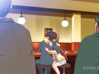 Punapää anime koulu nukke viettelee hänen flirttaileva opettaja