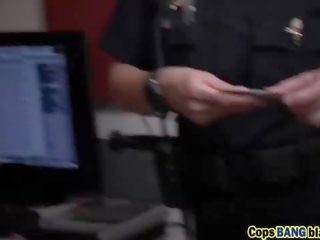 Two busty police officers caught black dude`s big hard shaft