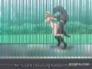 Busty Anime girl Cunt Nailed Hard By Monster At The Zoo