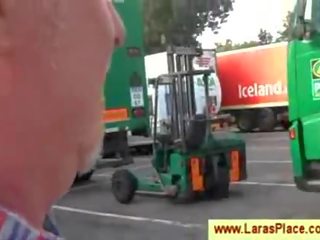 Trucker getting chased by a mature