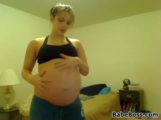 Pregnant damsel Does A Striptease In Her Room