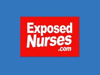 Obscene Nurse Bawdy Cleft Spreading And Masturbation