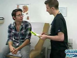 College bloke Receives Down To His Underwear In The Doctor\'s Office.