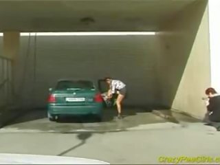 Crazy pee Ms at the car wash